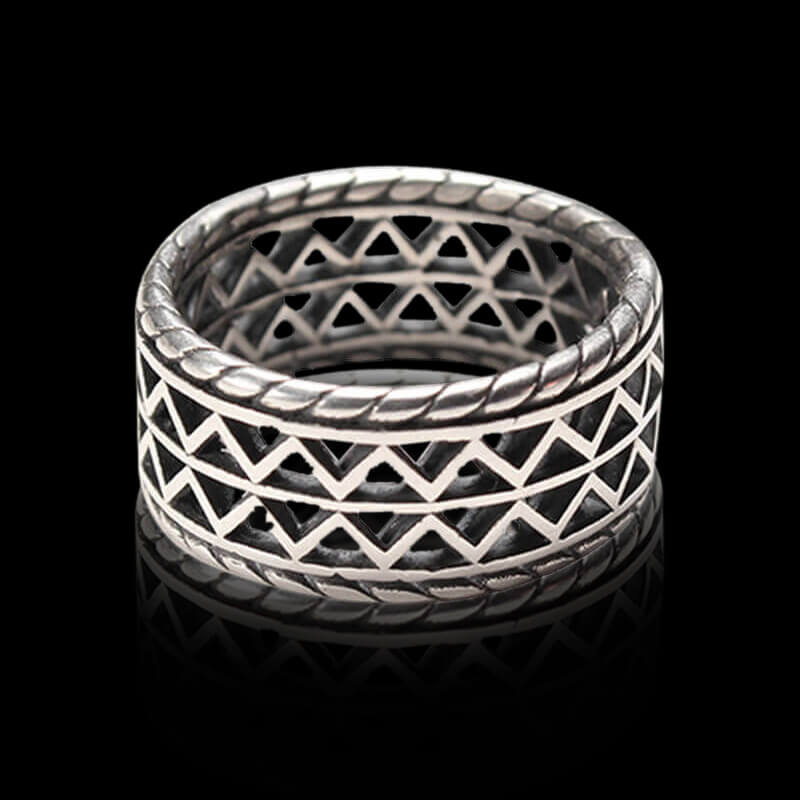 Hollow Triangle 925 Sterling Silver Ring 01 | RoyalLuster.com