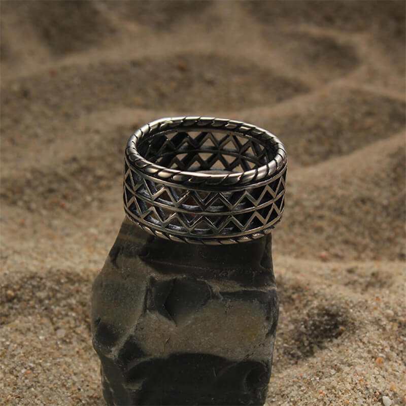Hollow Triangle 925 Sterling Silver Ring 03 | RoyalLuster.com