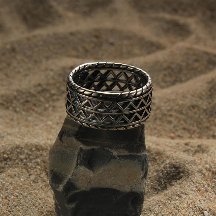 Hollow Triangle 925 Sterling Silver Ring 03 | RoyalLuster.com
