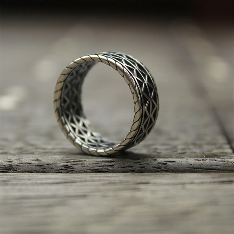 Hollow Triangle 925 Sterling Silver Ring 04 | RoyalLuster.com