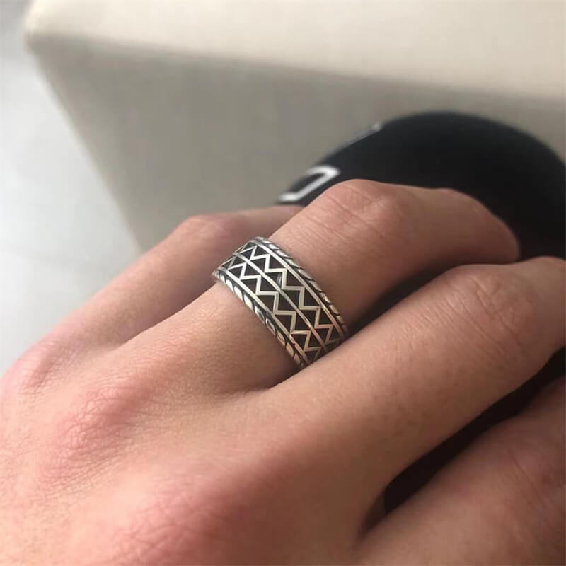 Hollow Triangle 925 Sterling Silver Ring 02 | RoyalLuster.com