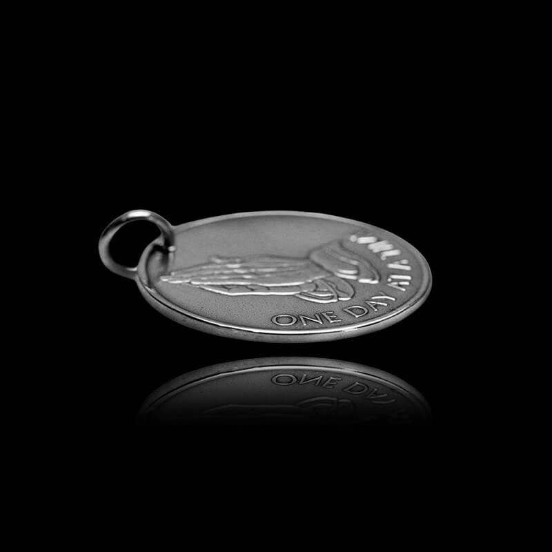 Holy Praying Hands 925 Sterling Silver Coin Pendant