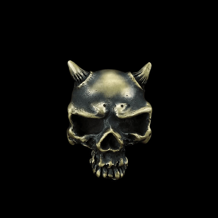 Horn Demon Skull 925 Sterling Silver Ring