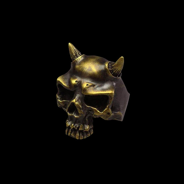 Horn Demon Skull 925 Sterling Silver Ring