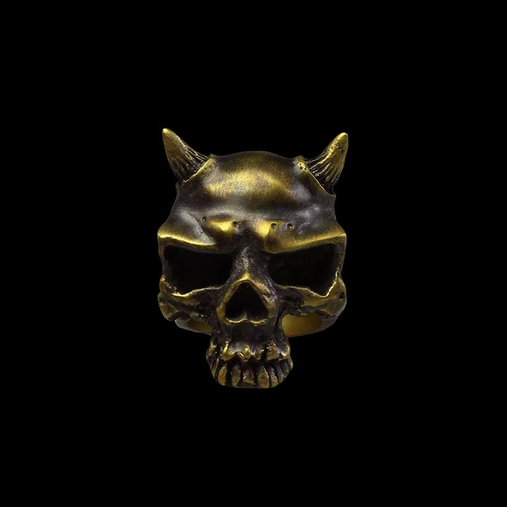 Horn Demon Skull 925 Sterling Silver Ring