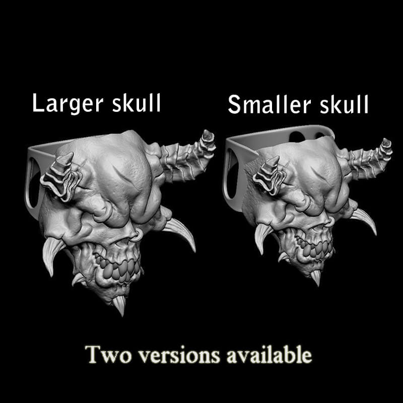 Horned Demon 925 Sterling Silver Skull Ring