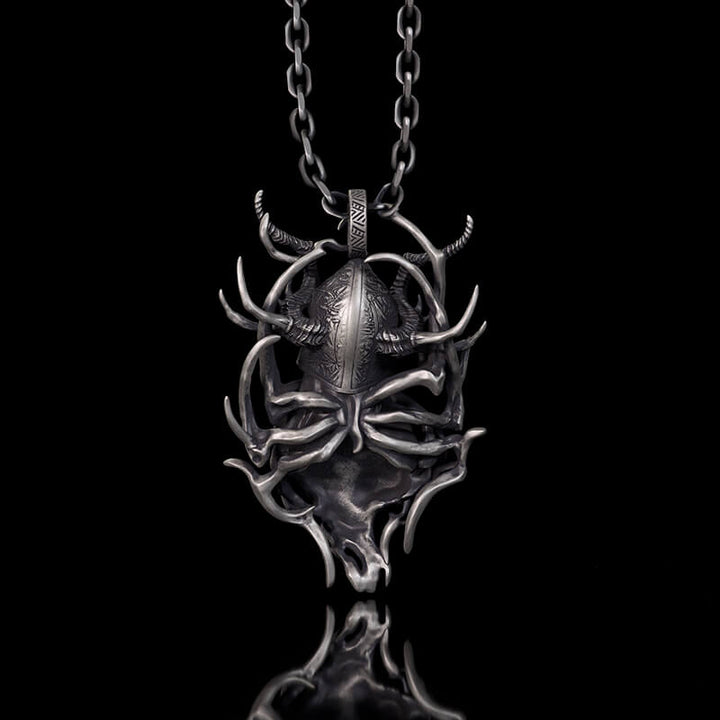 Horned Armor Witch Sterling Silver Pendant