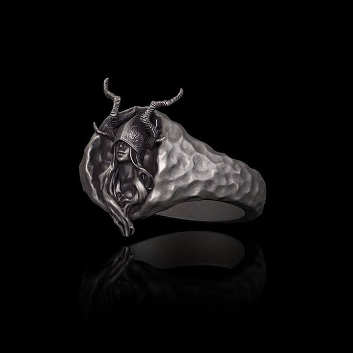 Horned Armor Witch Sterling Silver Ring