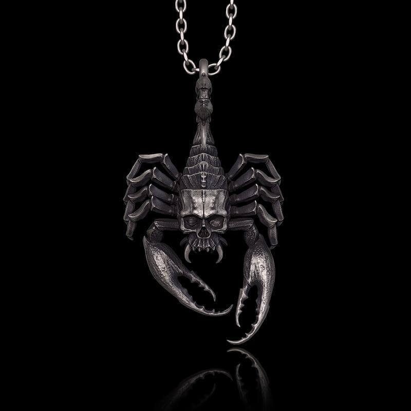 Horrible Skull Faced Scorpion Sterling Silver Pendant | RoyalLuster.com