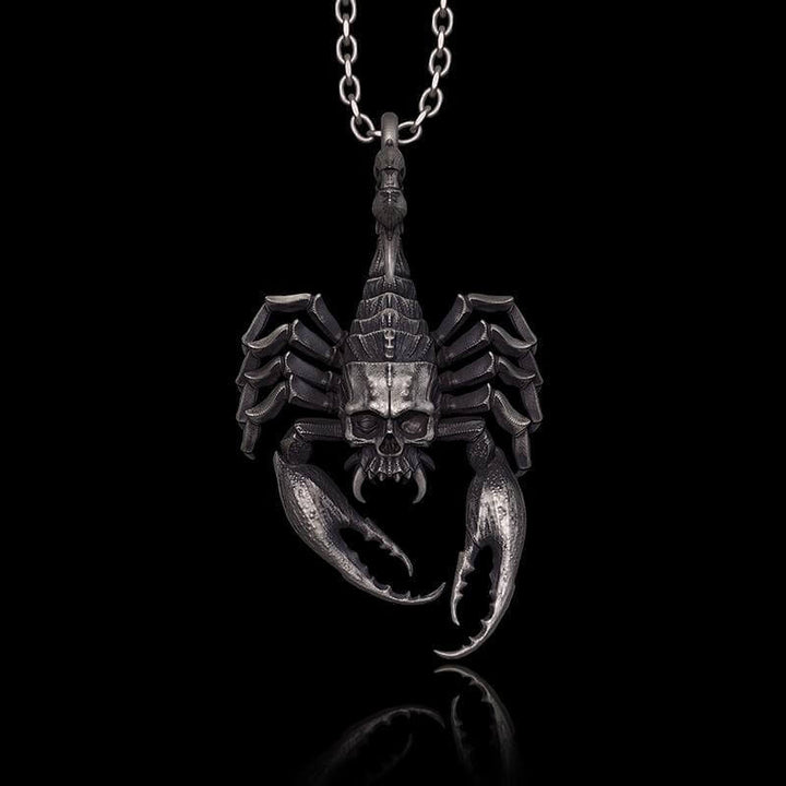 Horrible Skull Faced Scorpion Sterling Silver Pendant | RoyalLuster.com