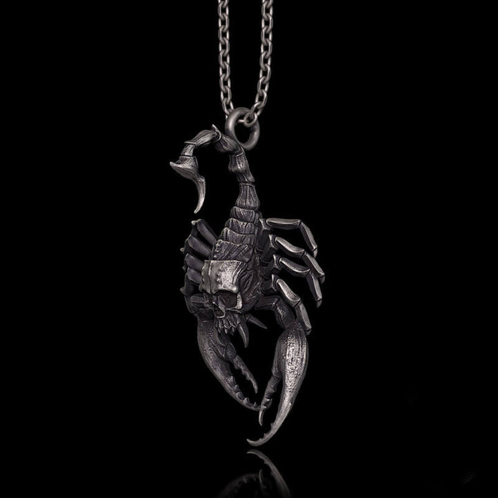 Horrible Skull Faced Scorpion Sterling Silver Pendant | RoyalLuster.com