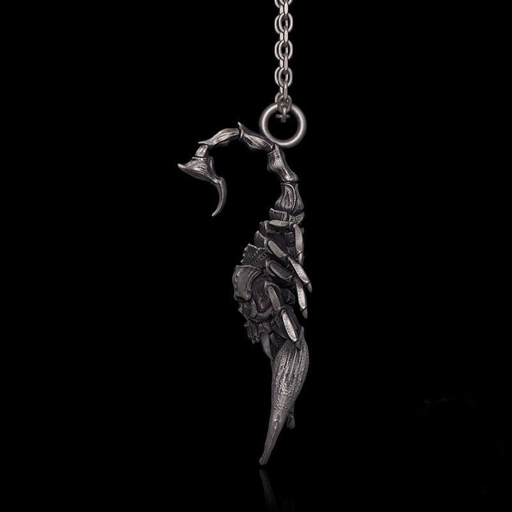Horrible Skull Faced Scorpion Sterling Silver Pendant