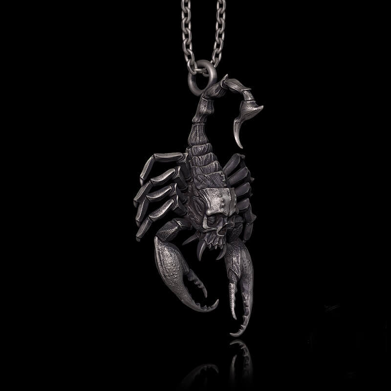 Horrible Skull Faced Scorpion Sterling Silver Pendant | RoyalLuster.com