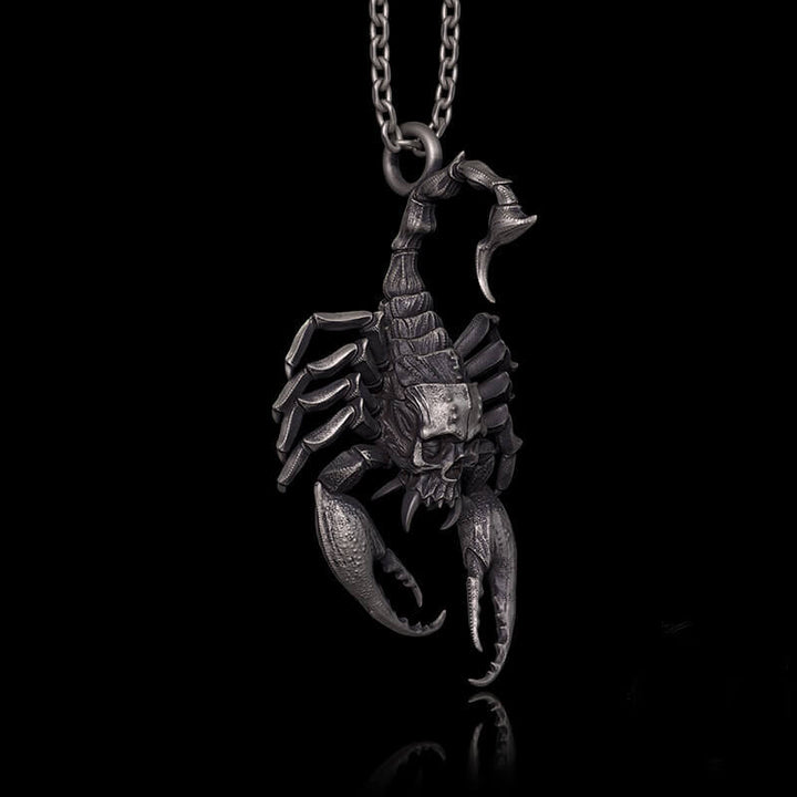 Horrible Skull Faced Scorpion Sterling Silver Pendant | RoyalLuster.com