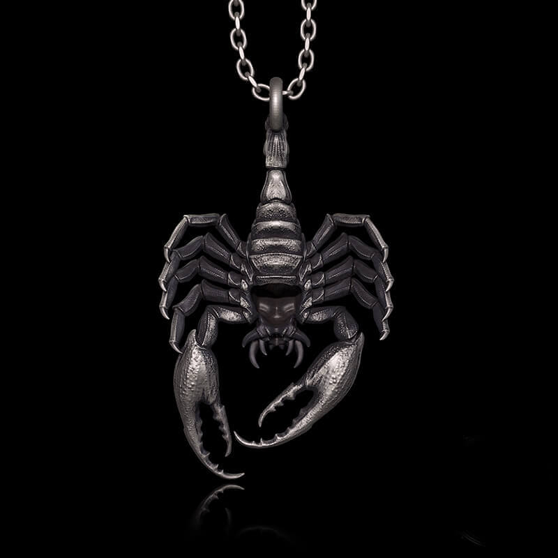 Horrible Skull Faced Scorpion Sterling Silver Pendant