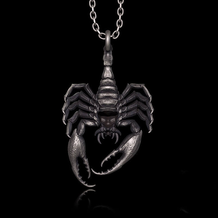 Horrible Skull Faced Scorpion Sterling Silver Pendant