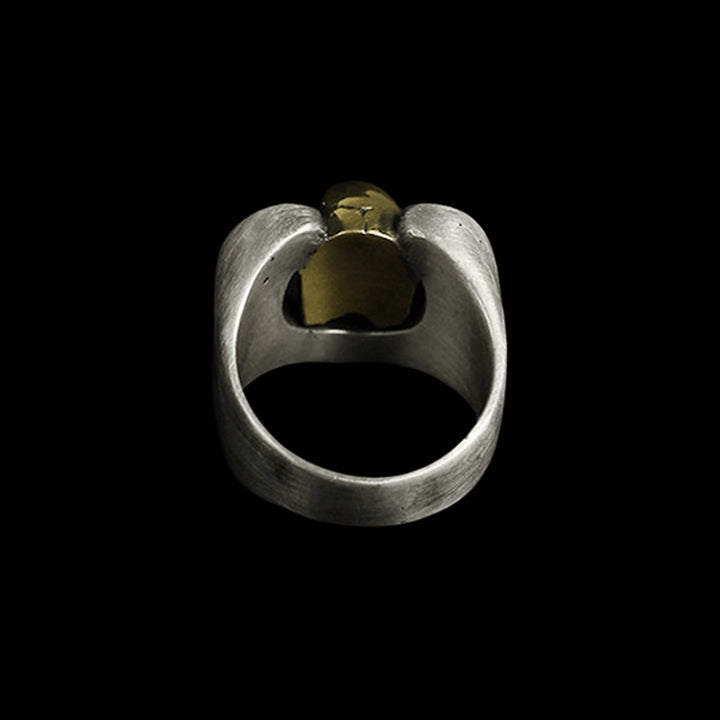 Horseshoe Skull 925 Sterling Silver Biker Ring
