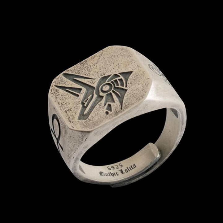Horus And Anubis 925 Sterling Silver Ring