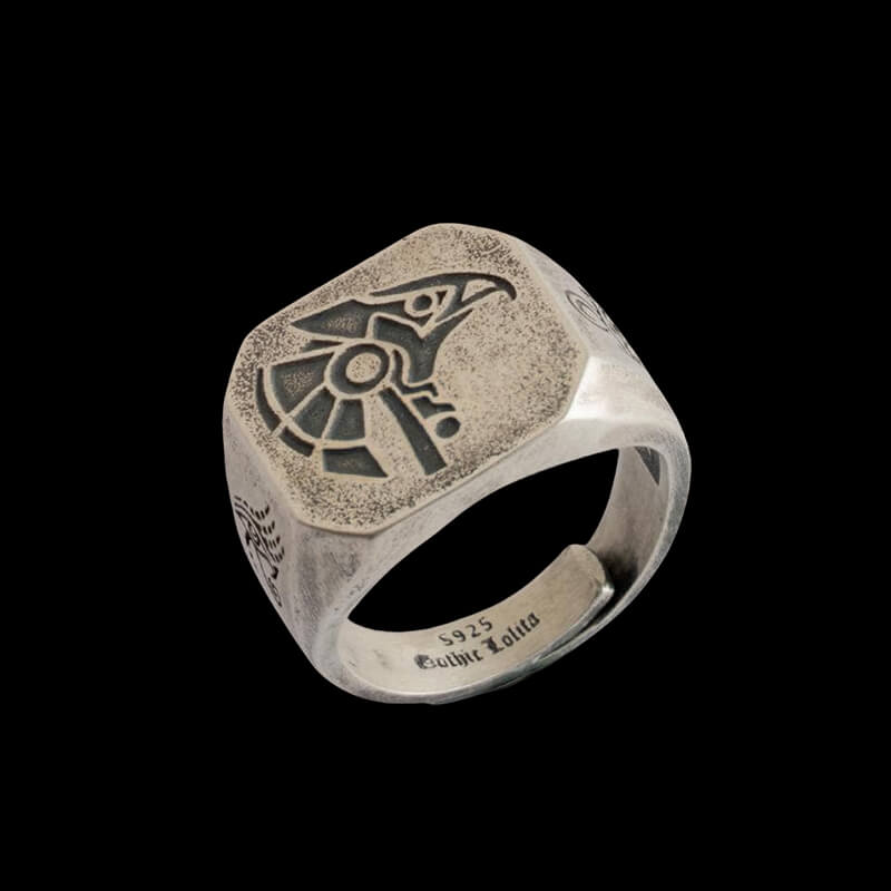 Horus And Anubis 925 Sterling Silver Ring