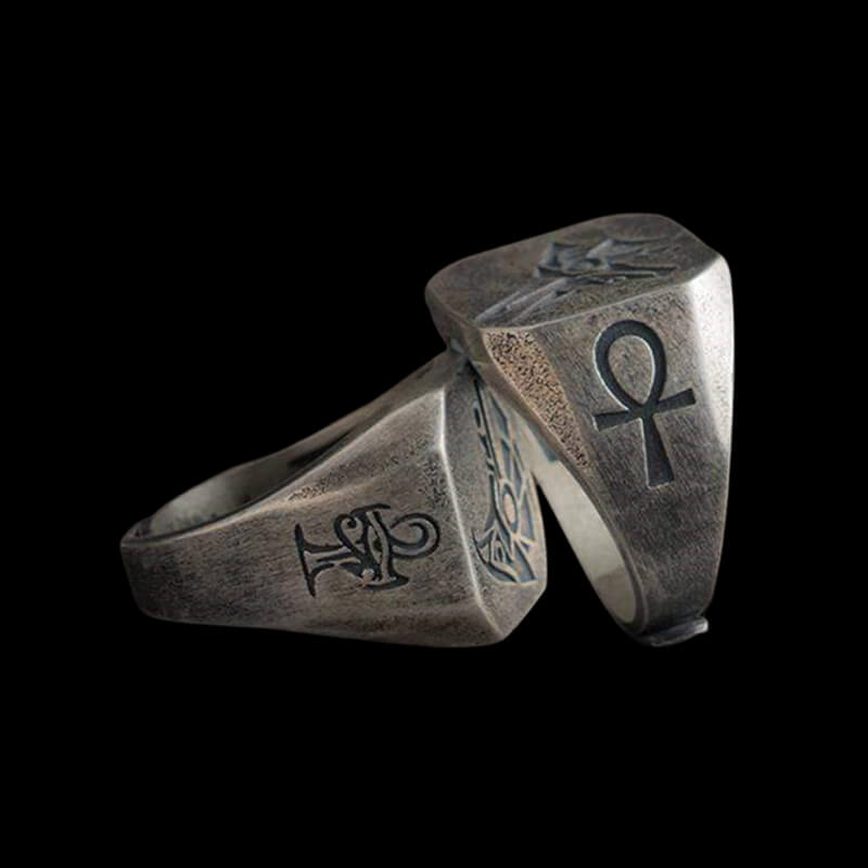 Horus And Anubis 925 Sterling Silver Ring