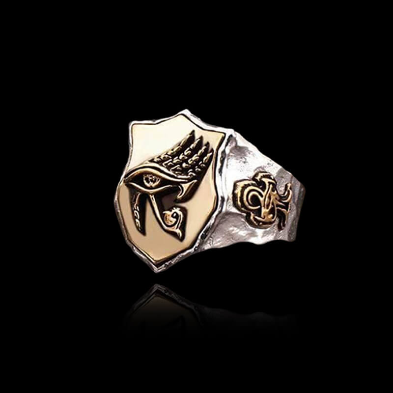 Horus Eyes 925 Sterling Silver Egypt Mythology Ring