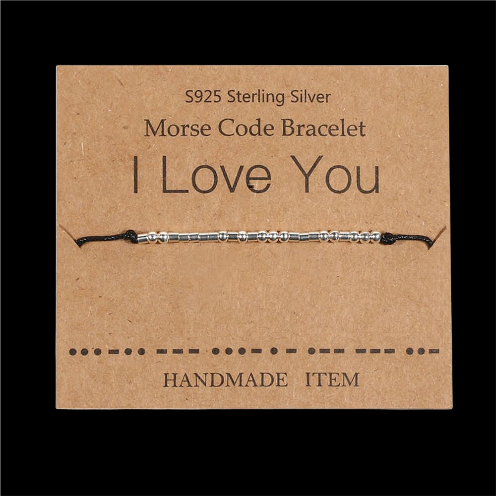 I Love You Morse Code 925 Sterling Silver Bracelet