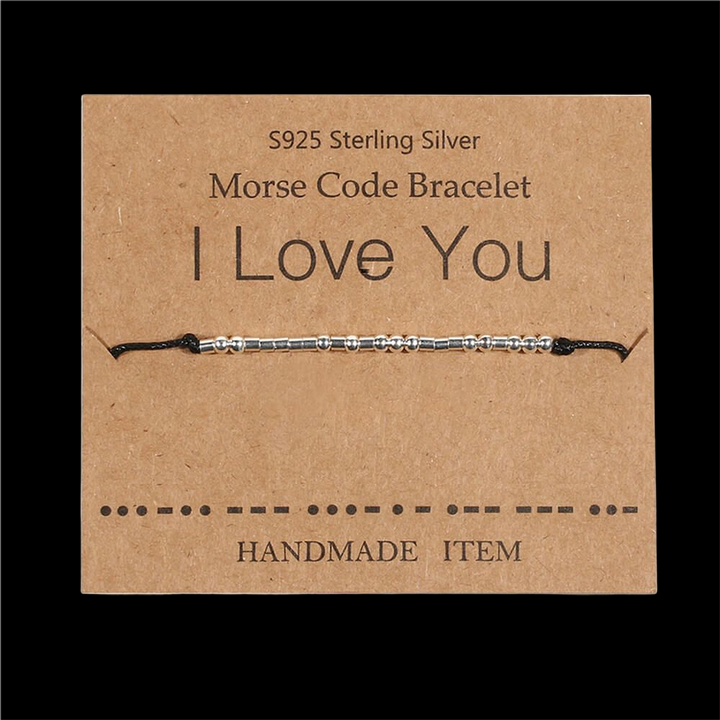 I Love You Morse Code 925 Sterling Silver Bracelet