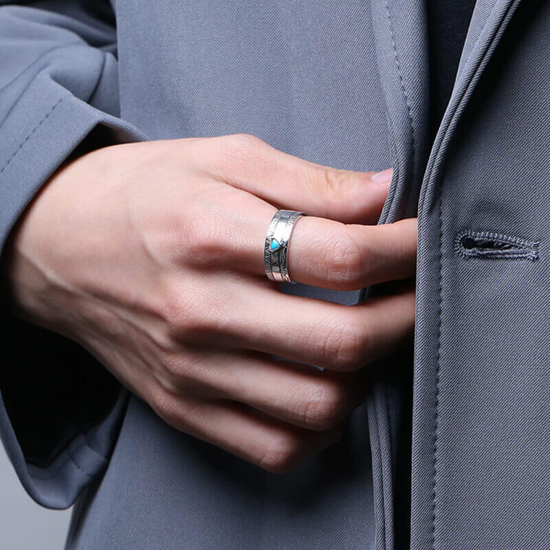 Indian 925 Sterling Silver Turquoise Ring 02 | RoyalLuster.com