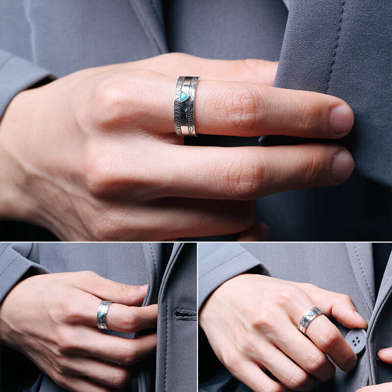 Indian 925 Sterling Silver Turquoise Ring 04 | RoyalLuster.com