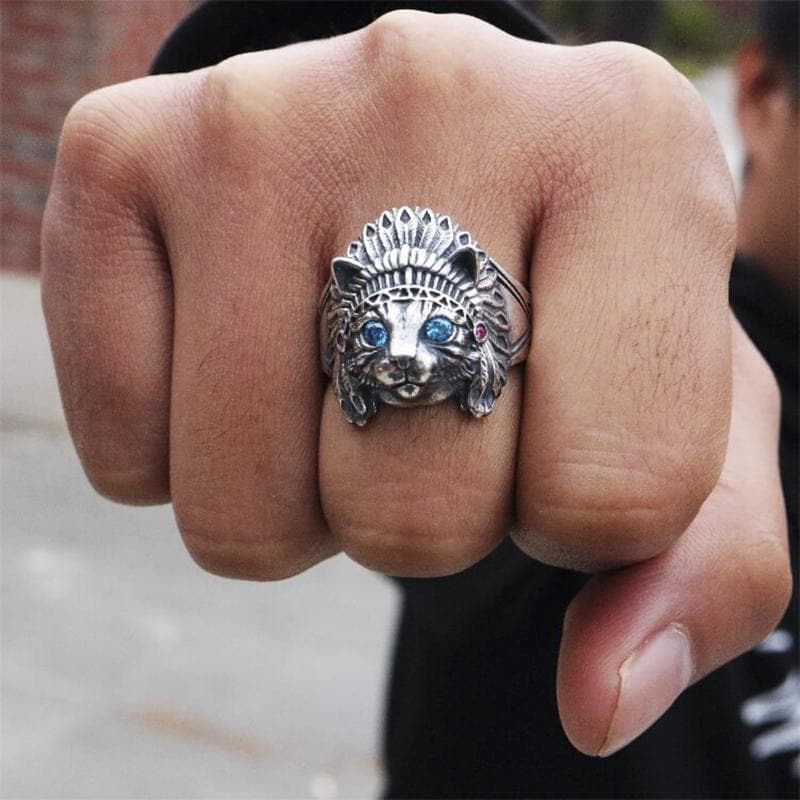 Chief Cat 925 Sterling Silver Ring