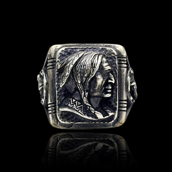 Indian Portrait 925 Sterling Silver Ring
