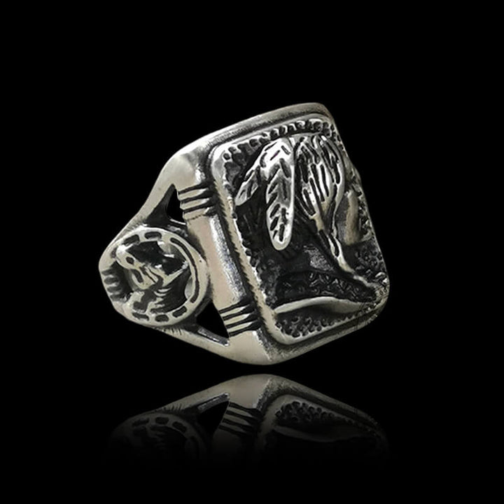 Indian Portrait 925 Sterling Silver Ring