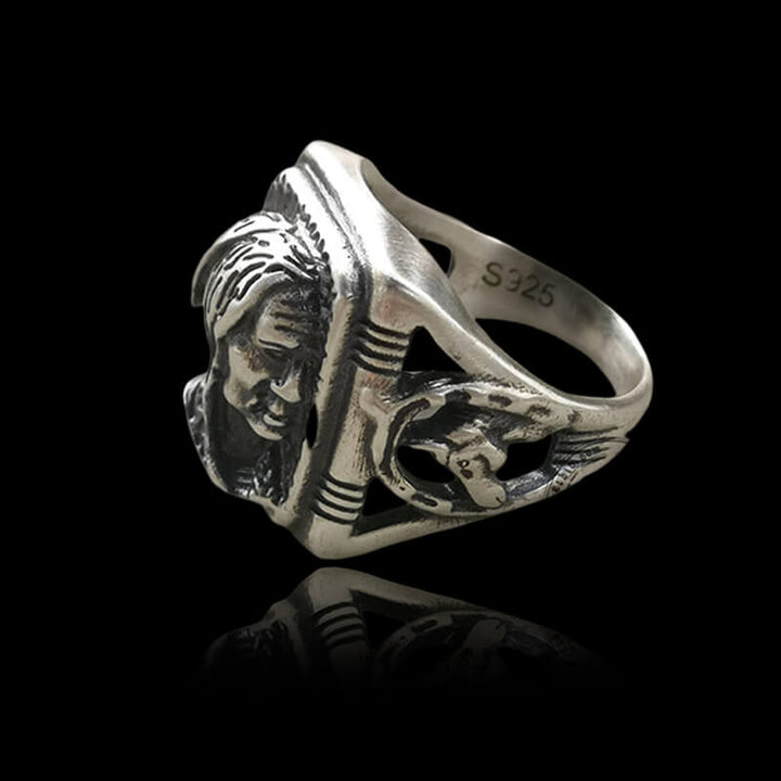 Indian Portrait 925 Sterling Silver Ring