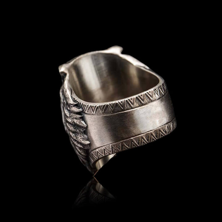 Indian Warrior Bear Head 925 Sterling Silver Ring