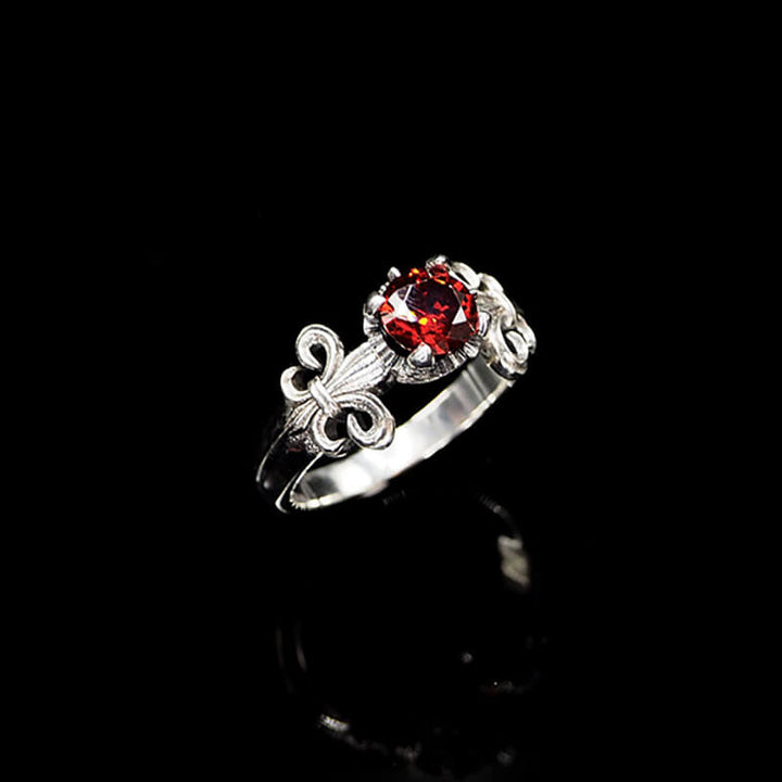 Iris Inlaid Gemstone 925 Sterling Silver Ring
