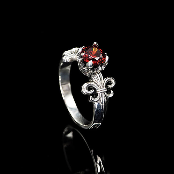 Iris Inlaid Gemstone 925 Sterling Silver Ring