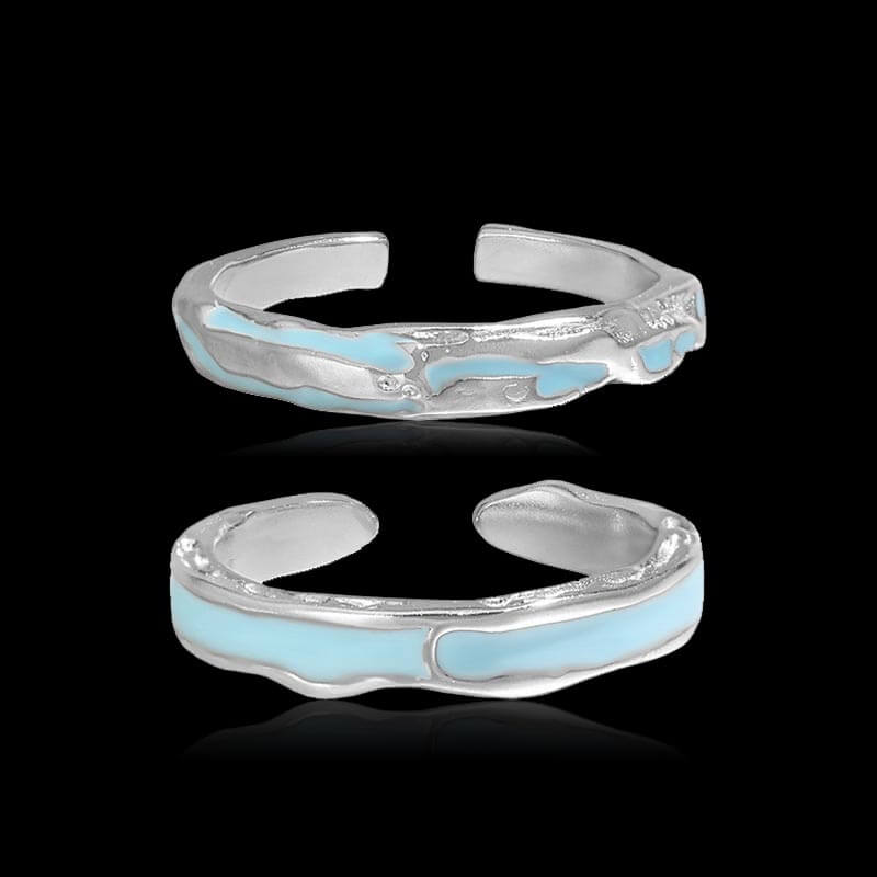 Irregular Drip Glaze 925 Sterling Silver Open Ring