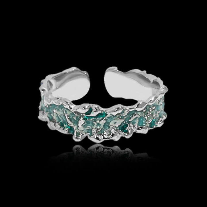 Irregular Drip Glaze 925 Sterling Silver Women's Ring 03 | RoyalLuster.com
