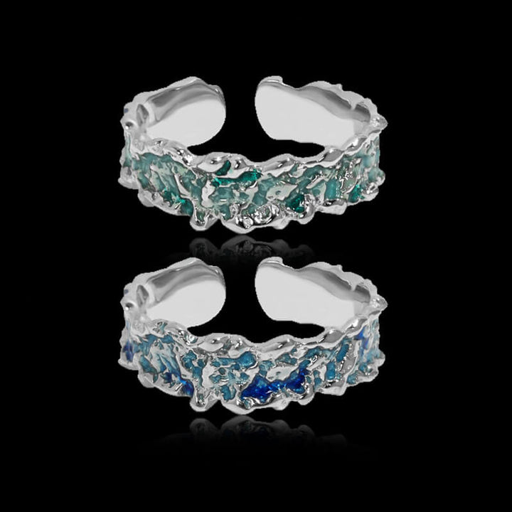 Irregular Drip Glaze 925 Sterling Silver Women's Ring 05 | RoyalLuster.com