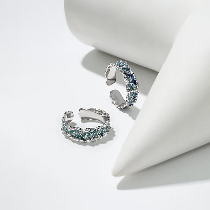 Irregular Drip Glaze 925 Sterling Silver Women's Ring