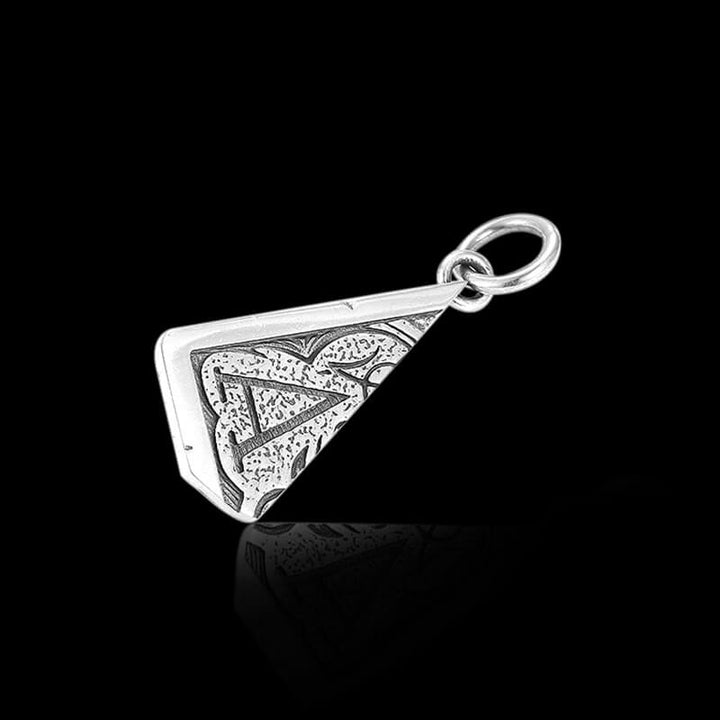 Irregular Playing Card Black Onyx 925 Sterling Silver Pendant 04 | RoyalLuster.com