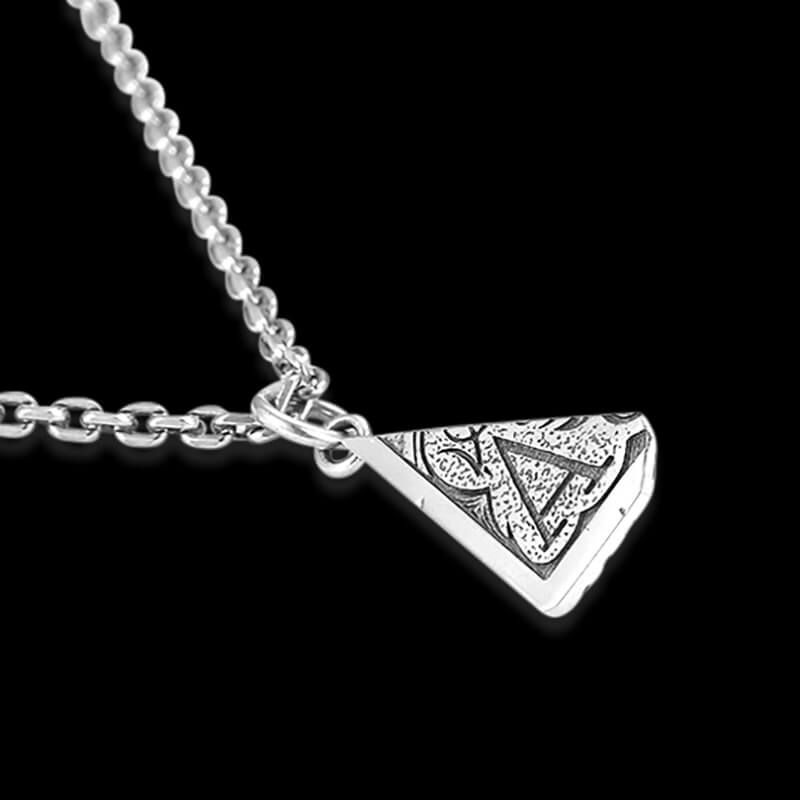 Irregular Playing Card Black Onyx 925 Sterling Silver Pendant