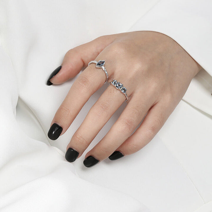 Irregular Texture 925 Sterling Silver Open Ring 03 | RoyalLuster.com