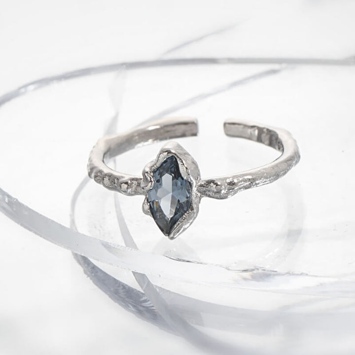 Irregular Texture 925 Sterling Silver Open Ring 05 | RoyalLuster.com