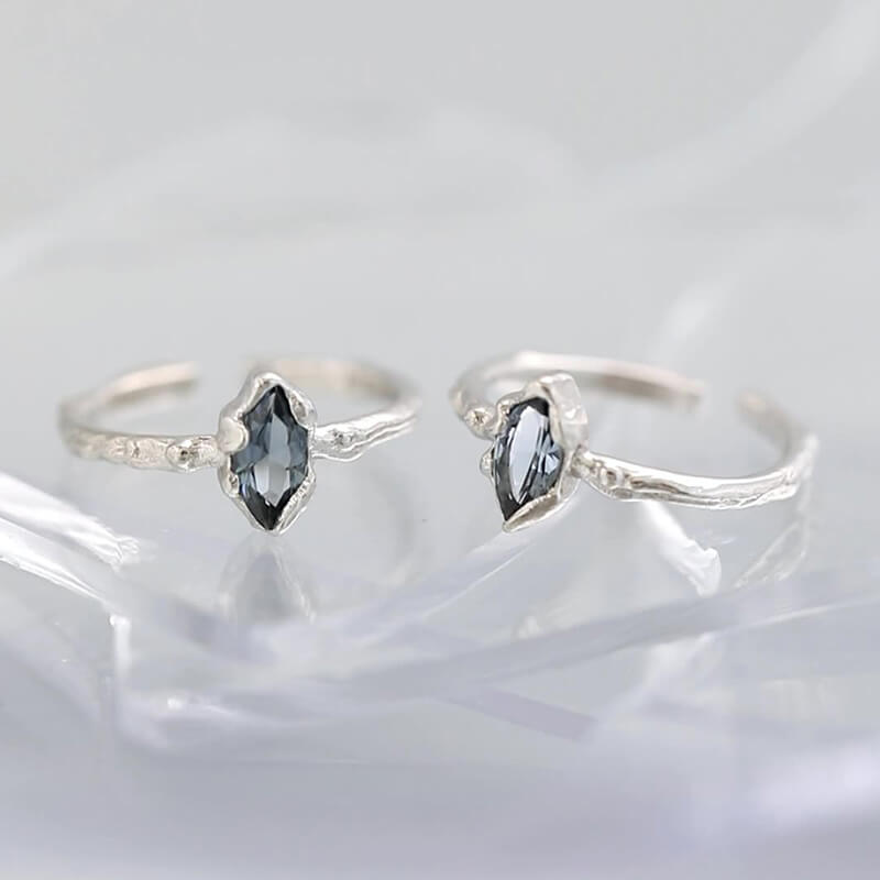 Irregular Texture 925 Sterling Silver Open Ring