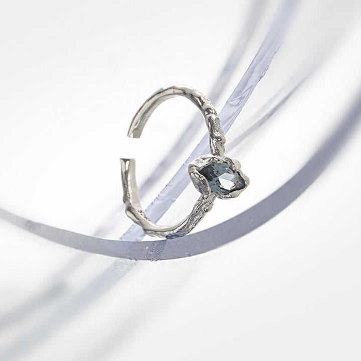 Irregular Texture 925 Sterling Silver Open Ring
