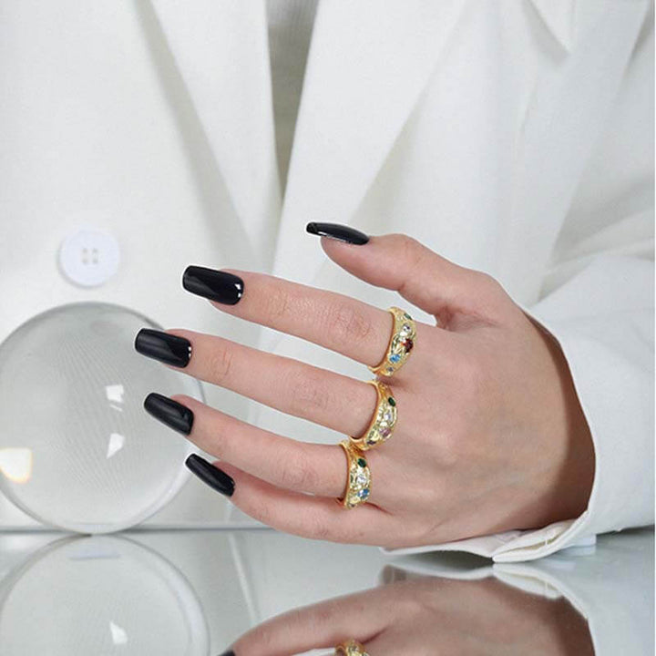 Irregular Textured Zirconia 925 Sterling Silver Ring