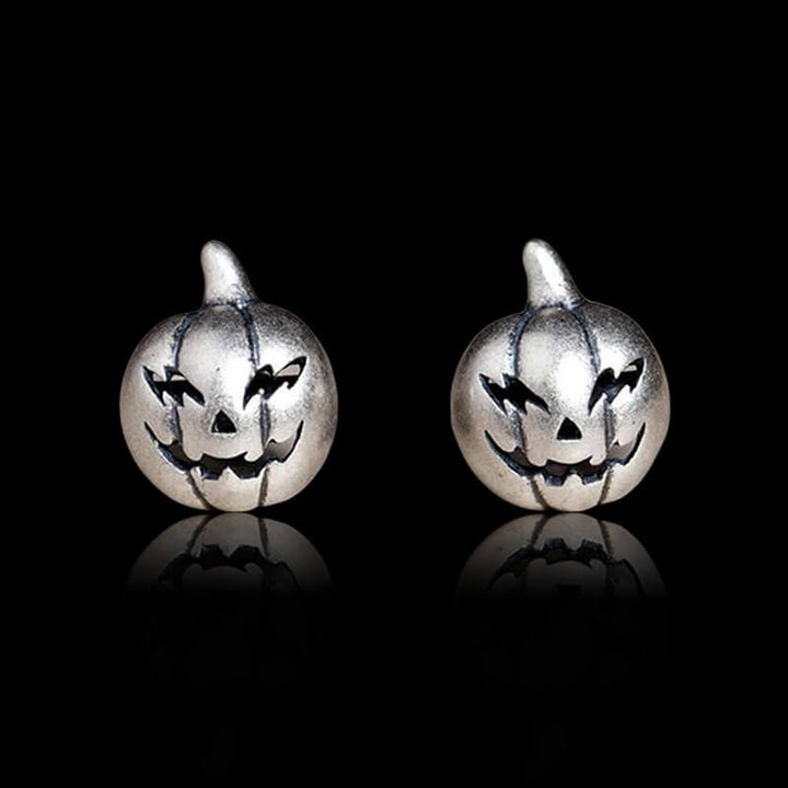 Jack-O'-Lantern 925 Sterling Silver Stud Earrings