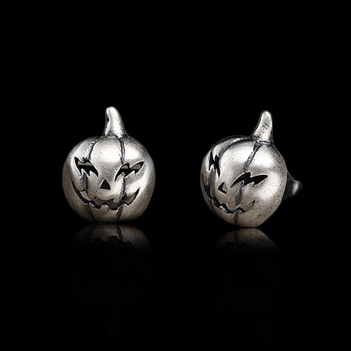Jack-O'-Lantern 925 Sterling Silver Stud Earrings