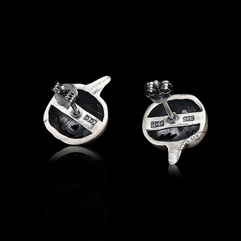 Jack-O'-Lantern 925 Sterling Silver Stud Earrings